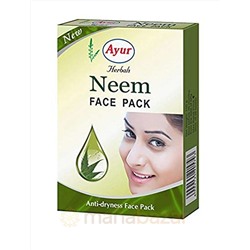 Натуральная маска для лица Ним, 25 г, производитель Айюр; Neem anti-dryness Face Pack, 25 g, Ayur