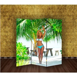Ширма "Девушка на пляже", 160 × 150 см