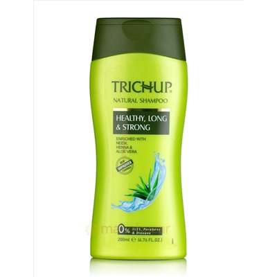 Шампунь для волос Тричуп, здоровье и сила, 200 мл, производитель Васу; Trichup Herbal Shampoo Healthy, Long & Strong, 200 ml, Vasu