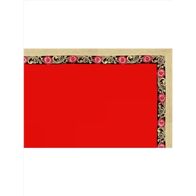 Индийское сари из жоржетта с вышивкой (цвет - красный, черный)