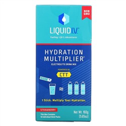 Liquid I.V., Hydration Multiplier, Electrolyte Drink Mix, Strawberry, 10 Individual Stick Packs, 0.56 oz (16 g) Each