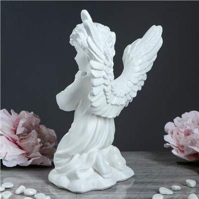 Статуэтка "Ангел с крыльями", белая, 27 см