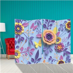 Ширма "Цветы", 200 × 160 см