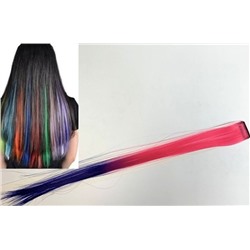 Накладная цветная прядь для волос с переходом цвета на заколке (тик-так). №3