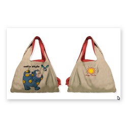Эко-сумка серия cat’s style (кот с мухой) цвет бежевый