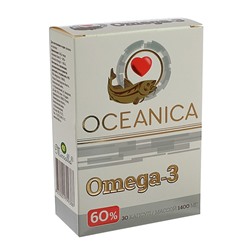 Океаника Омега 3 - 60% для сердца, 30 капсул по 1400 мг