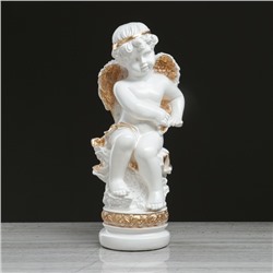 Статуэтка "Ангел на подставке", бело-золотой, 44 см