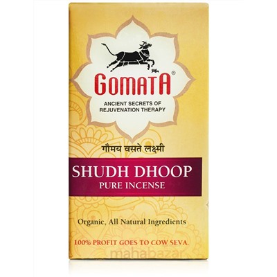 Благовония в конусах Шуддха, 30 г, производитель Гомата; Shudh Dhoop, 30 g, Gomata Products