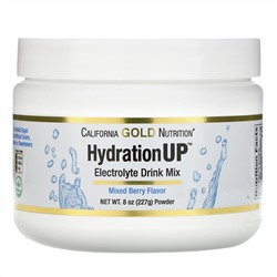 California Gold Nutrition, HydrationUP, порошок для приготовления электролитического напитка, смесь ягод, 227 г (8 унций)