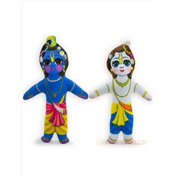 Набор мягких игрушек Кришна и Баларама, производитель махабазар.клаб; Set of soft toys Krishna & Balaram, MAHAbazar.club