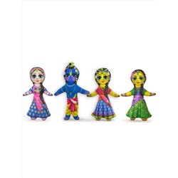 Набор мягких игрушек Кришна и Гопи, производитель махабазар.клаб; Set of soft toys Krishna & Gopis, MAHAbazar.club