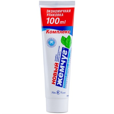 Зубная паста Новый Жемчуг Сильный аромат мяты 100 мл (136 г)