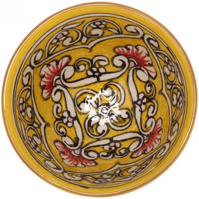 Набор чайный (блюдо, чайник, пиала 6шт) Qora galam Риштанская керамика