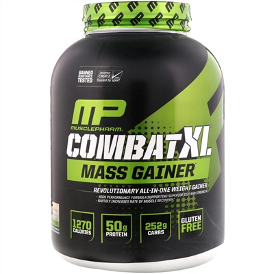 MusclePharm, "Битва XL", гейнер, с ванильным вкусом, 96 унций (2722 г)