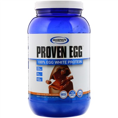 Gaspari Nutrition, Proven Egg, 100% протеин из яичного белка, соленая карамель, 900 г