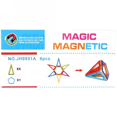 Конструктор "Magic Ben" магнитный, 18*12*4см, 9 деталей