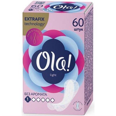 Прокладки ежедневные стринг-мультиформ Ola! (Ола!) Silk Sense Light, 1 капля, 60 шт