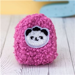 Кошелёк меховой "Panda head", dark pink