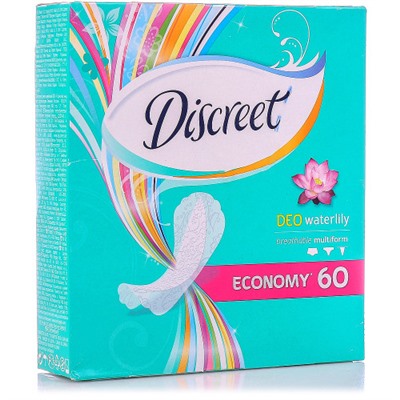 Прокладки ежедневные Discreet (Дискрит) Deo Watelily, 60 шт