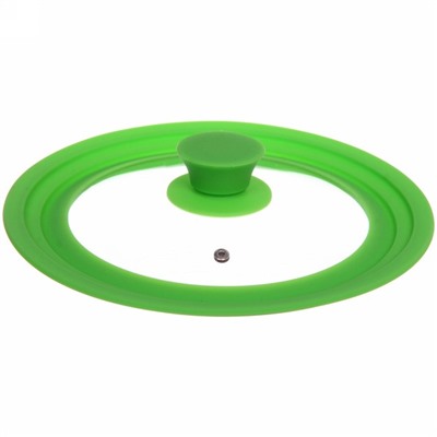 Крышка для посуды универсальная 18,20,22см зеленая силиконовая ручка