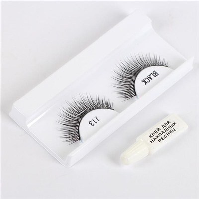 Накладные ресницы, Fashion Lashes, с клеем, арт. 113, цвет чёрный