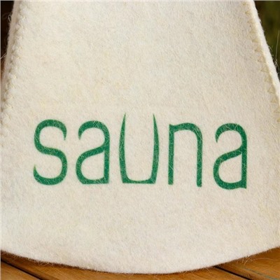 Шапка для бани и сауны "SAUNA - качественно отпечатанный принт  на шапке", с принтом, белая