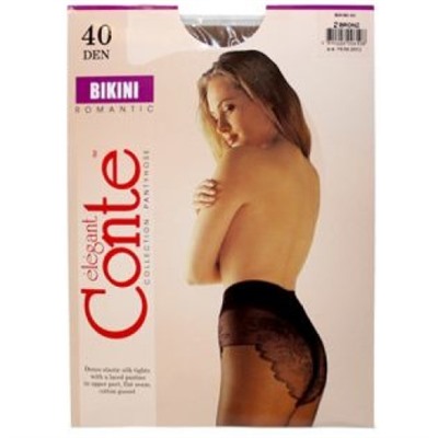 Колготки Conte Bikini (Конте Бикини), 40 den, Nero (черный), 3 размер