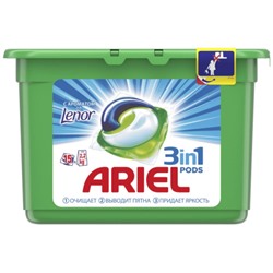 Гель для стирки в растворимых капсулах автомат Ariel Pods Touch of Lenor Fresh (Ариэль), 15 шт*28,8 г