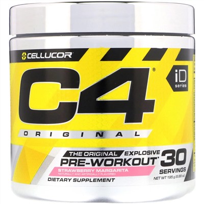 Cellucor, C4 Original Explosive, предтренировочный комплекс, клубника Margarita, 6,88 унц. (195 г)