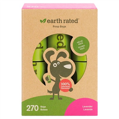 Earth Rated, Dog Waste Bags, Lavender, 270 Bags