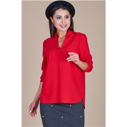 Красная блузка из крепа 58 размера