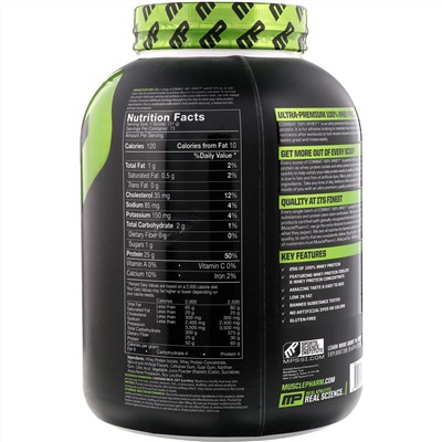 MusclePharm, Combat 100% сывороточный протеин, клубника, 80 унции (2269 г)