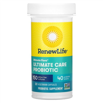 Renew Life, Ultimate Flora, Ultimate Care Probiotic, 150 Billion Live Cultures, 30 Vegetarian Capsules