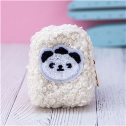 Кошелёк меховой "Panda head", white