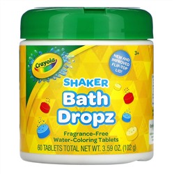 Crayola, Shaker Bath Dropz, для детей старше 3 лет, без отдушек, 60 таблеток, 102 г (3,59 унции)