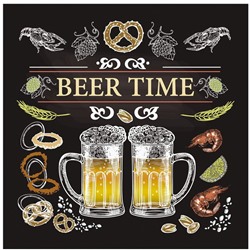 Подставка под горячее 14*14см "BEER TIME" МТ18-11