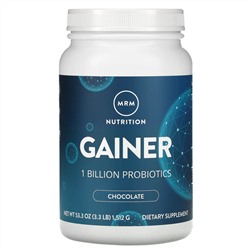 MRM, Nutrition, Gainer, Chocolate, 1 Billion Probiotics, 3.3 lb (1,512 g)