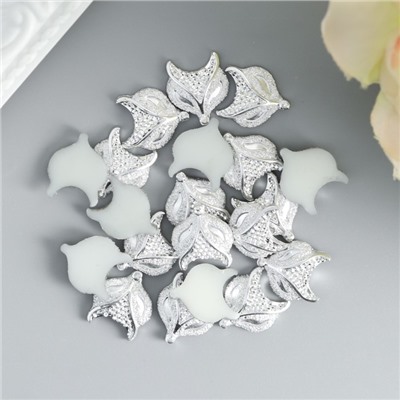 Декоративный элемент "Лис" цвет серебро 1х1,2 см