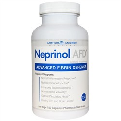 Arthur Andrew Medical, Neprinol AFD, улучшенная фибриновая защита, 500 мг, 150 капсул