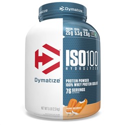 Dymatize Nutrition, ISO100, гидролизованный 100% изолят сывороточного протеина, апельсин, 2,3 кг (5 фунтов)