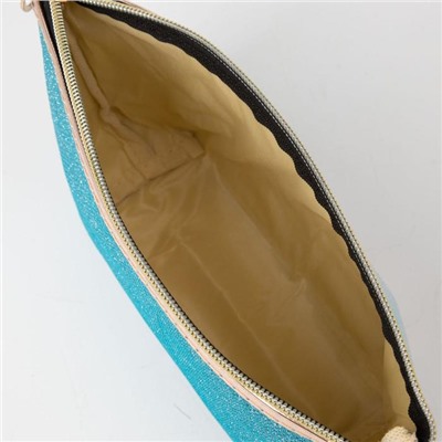 Косметичка-сумочка, отдел на молнии, с ручкой, цвет голубой