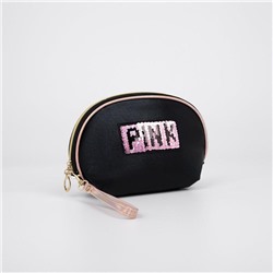 Косметичка-сумка, отдел на молнии, с ручкой, цвет чёрный, «PINK»