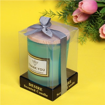 Свеча "Desire" 7*8см в подсвечнике, в подарочной коробке, цвет голубой G3004B