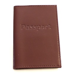 Обложка для паспорта с отделом для карт 2612, гладкая, бордовая, арт.142.102