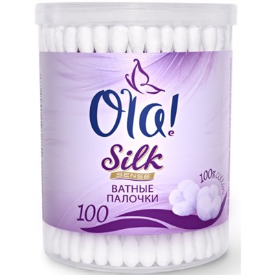 Ватные палочки Ola! (Ола!) Silk Sense в пластиковой банке, 100 шт