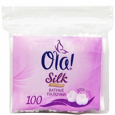Ватные палочки Ola! (Ола!) Silk Sense в полиэтиленовой упаковке, 100 шт