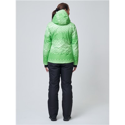 Женская зимняя горнолыжная куртка зеленого цвета 1786Z