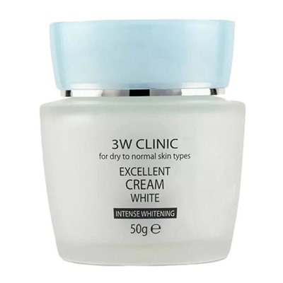 3W Clinic Крем для лица осветляющий с растительными экстрактами / Excellent White Cream, 50 мл