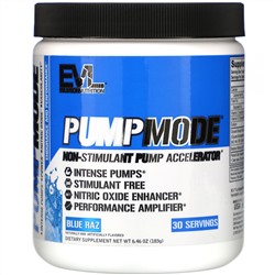 EVLution Nutrition, PumpMode, Non-Stimulant Pump Accelerator, Blue Raz, 6.46 oz (183 g)