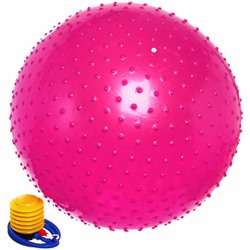 Мяч для фитнеса Sportage 75 см массажный с насосом 1000гр, фуксия